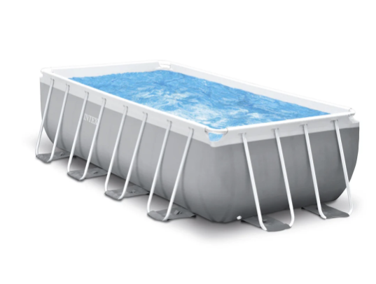 Piscina Estructural Rectangular INTEX Prism Frame, 4m x 2m x 1.22m, 8.418L, con Bomba y Escalera