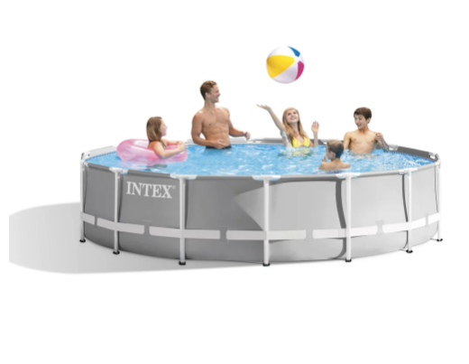 Piscina Estructural Redonda INTEX Prism Frame 427 x 107 cm, 12.706L. Con Bomba, Escalera y Cobertor
