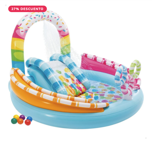 Piscina Centro de Juegos INTEX Candy Fun con Tobogán
